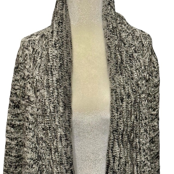 GREYLIN | ANTHROPOLOGIE Lambswool Chunky Longline Open Front Gray Cardigan XS - Picture 3 of 9